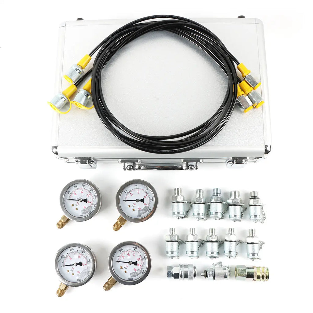 thumbnail image 2 of Hydraulic Pressure Guage Excavator Hydraulic Pressure Test Kit Testing Hose Tool 2 of 9