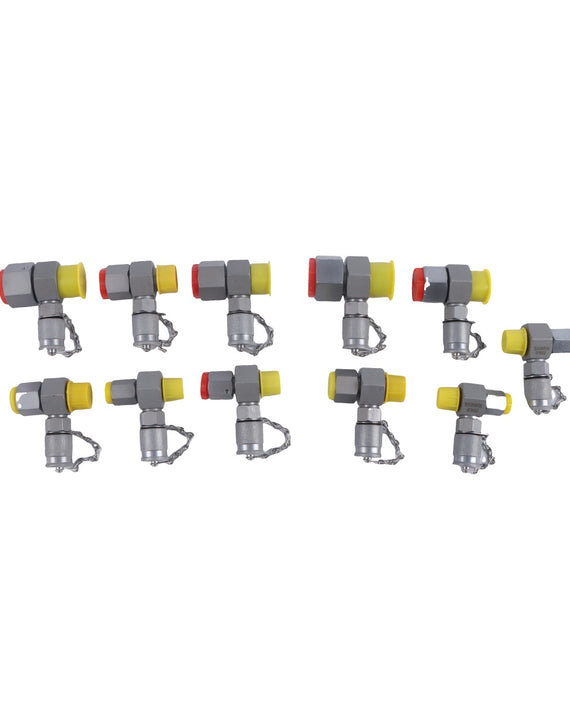 Lot de 11 tés pivotants hydrauliques, testeur de connecteurs, ensemble de couplage pour la réparation du système hydraulique des machines de Construction des pelles