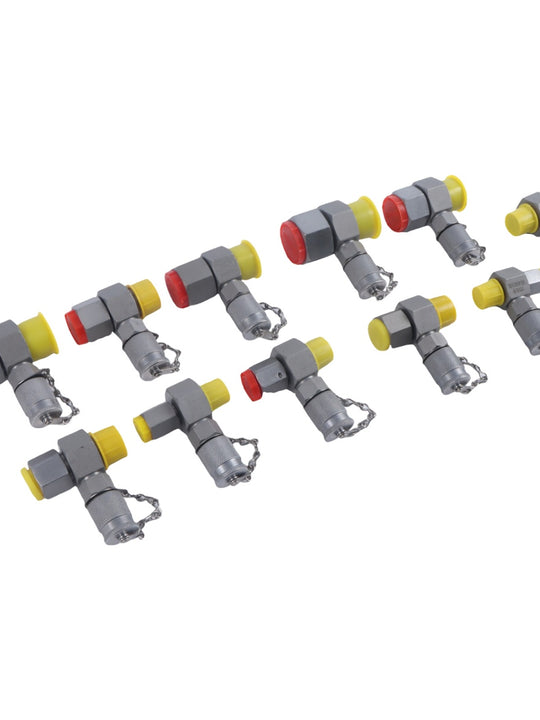 Hydraulische Schwenklauf-T-Stücke, 11er-Pack, Steckverbinder-Tester-Kupplungssatz für die Reparatur von Bagger-Baumaschinen-Hydrauliksystemen