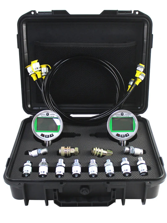 Kit de prueba de presión hidráulica digital 2 manómetros 80MPA*2