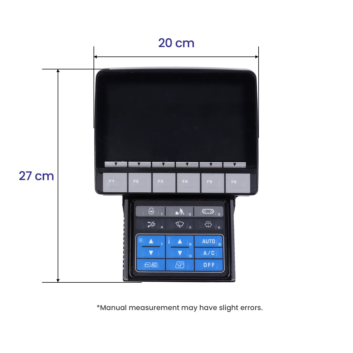 Monitor Display Panel 7835-35-2005 for Komatsu Excavator PC228USLC-10 PC210LC-10 - Dimension