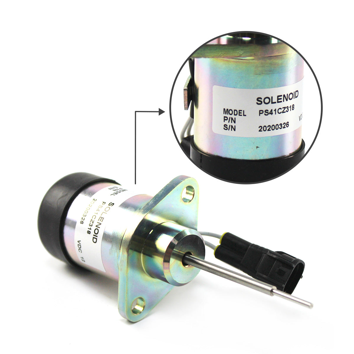 PS41CZ318 1E411-60012 Stop Solenoid 12V for Kubota 325