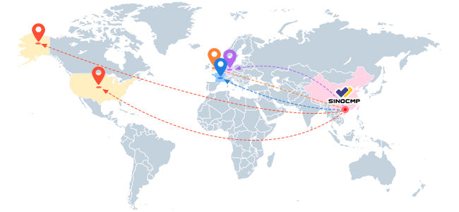 Global warehouse locations map