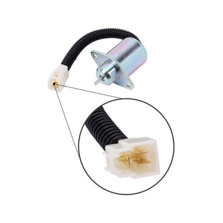 Abschaltmagnet 12 V 6281-910-011-00 6242128M1 für Iseki-Motor E3CD E3CE E3CF E3CG – Steckerdetail