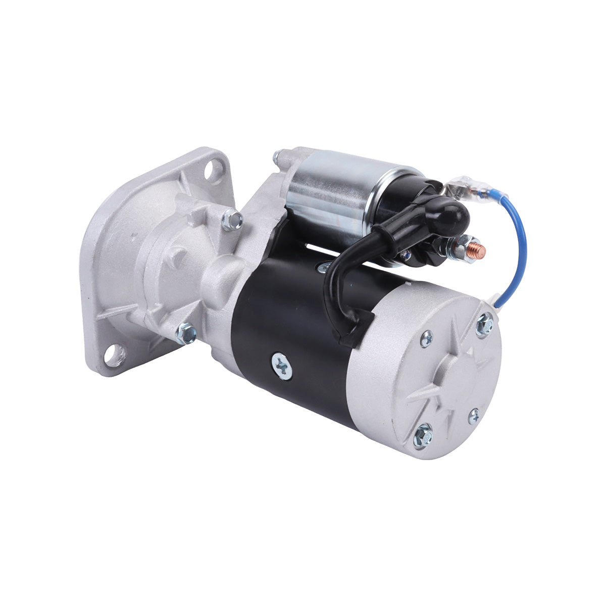 Side View of Starter Motor 12915077010 129150-77010 S114408 12V 15T 1.6kW for Yanmar Engine 3TNB80U 3TNB82U 3TNB84U