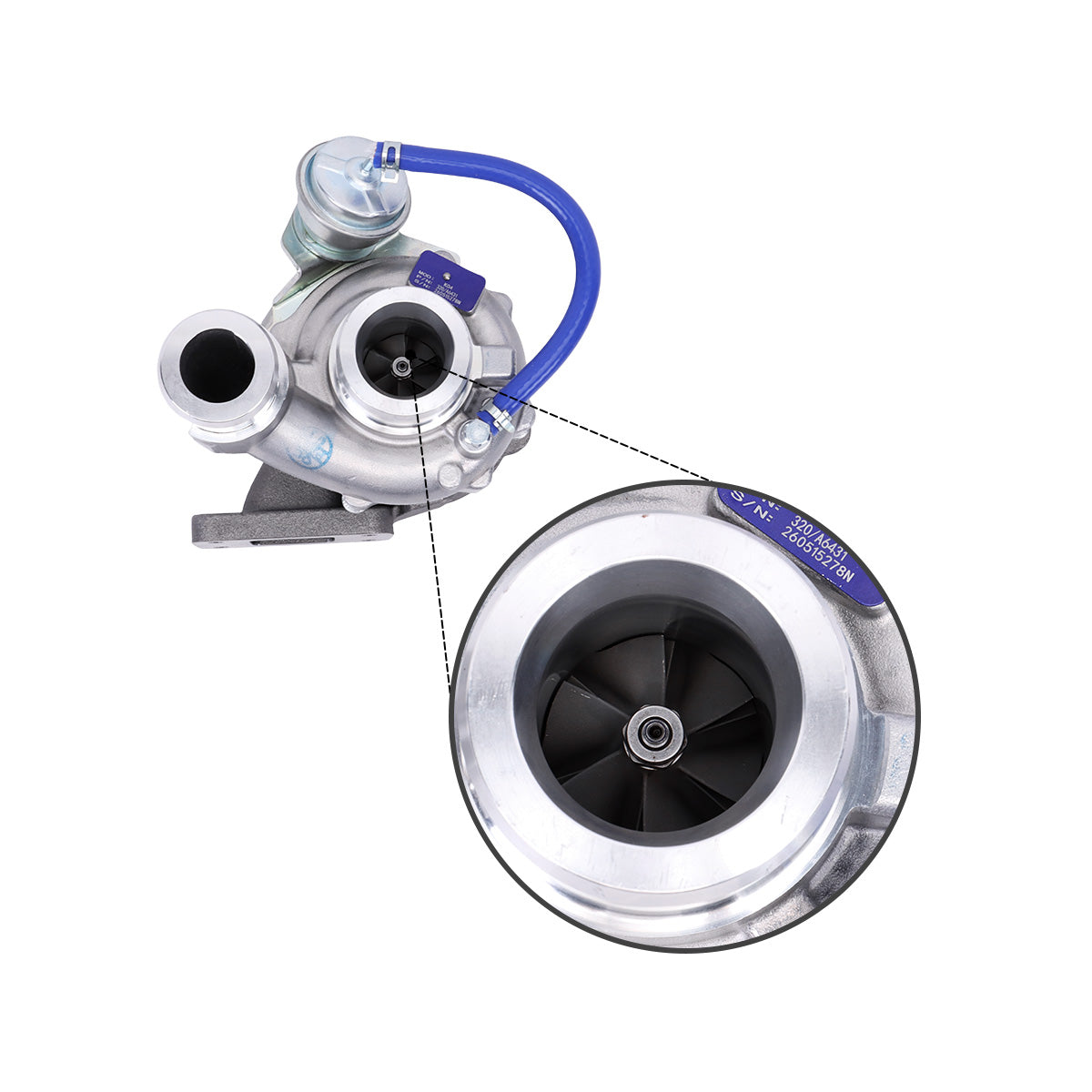 Turbo K04 Turbocharger 53049880177 320A6431 53049700124 for JCB Engine 444 4.4L - Sinocmp
