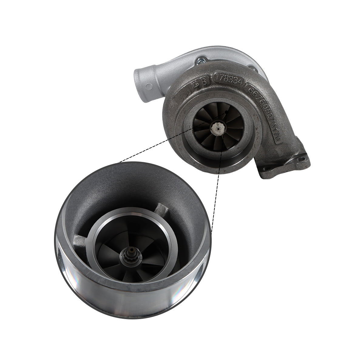 Turbocompressor 104-5857 para motor Caterpillar CAT 3116 3126 carregador 953C 938F - Sinocmp