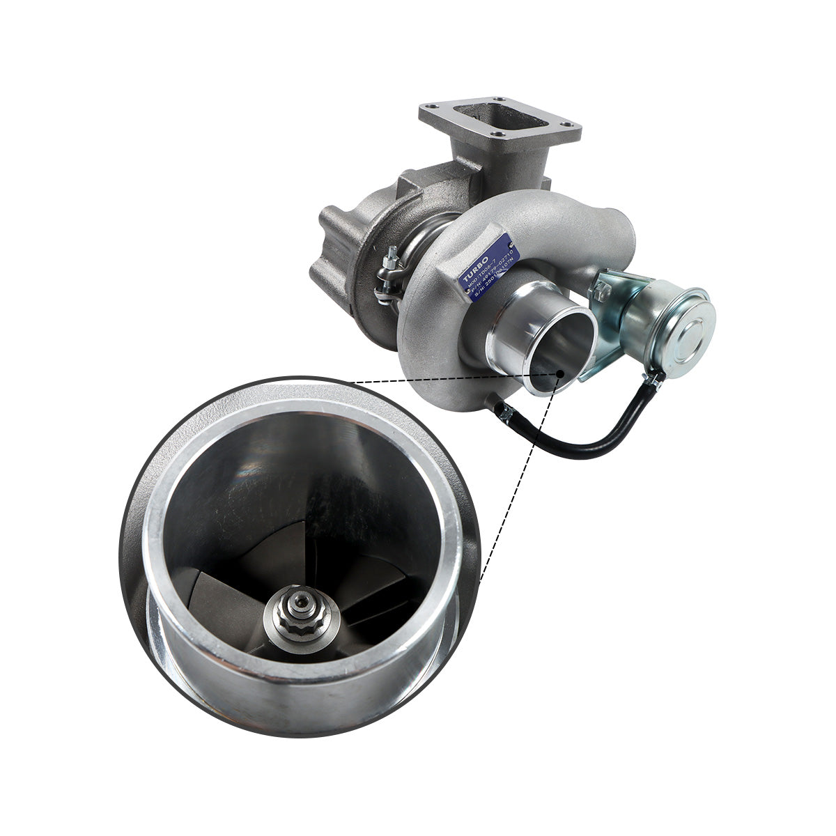 Turbo Turbocompressor 49179-02710 ME303063 para Motor Mitsubishi 6M60 6M60T-3AT - Detalhe