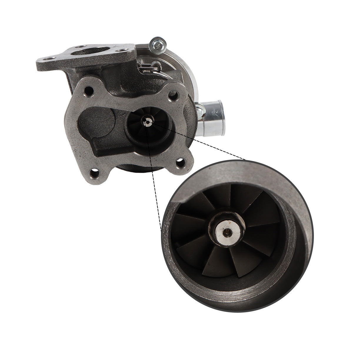 Turbocompressor 8980928220 para escavadeira Isuzu Engine 4LE2 Kobelco SK75-8 - Detalhe turbo