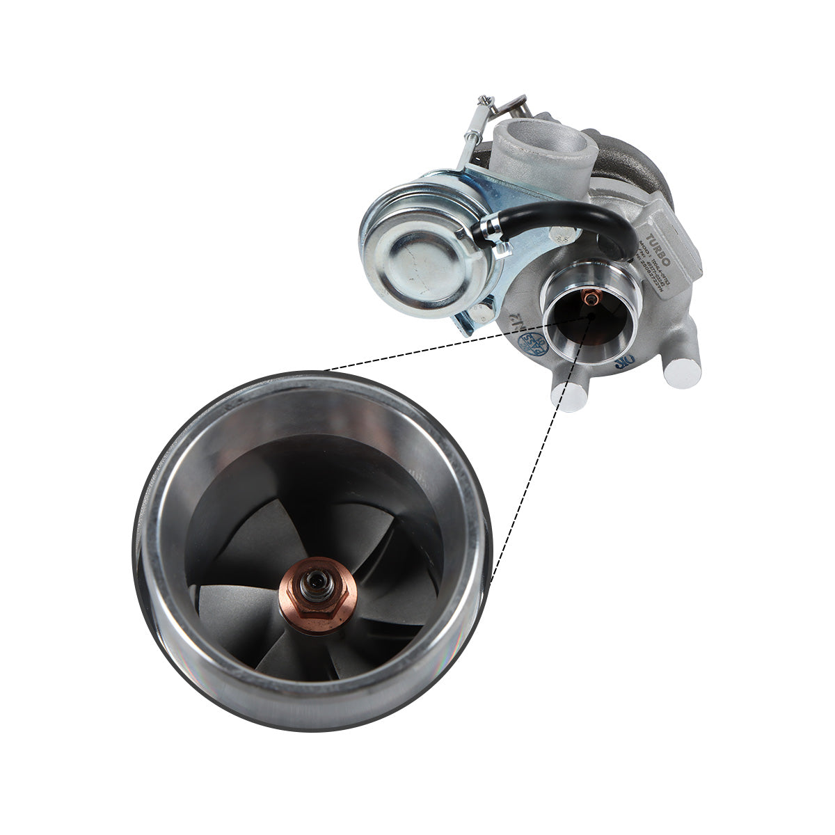 Turbocompresor Turbo TD04L4-09TK3 49177-03242 para cargadora compacta Caterpillar CAT 236D - Detalle del turbo
