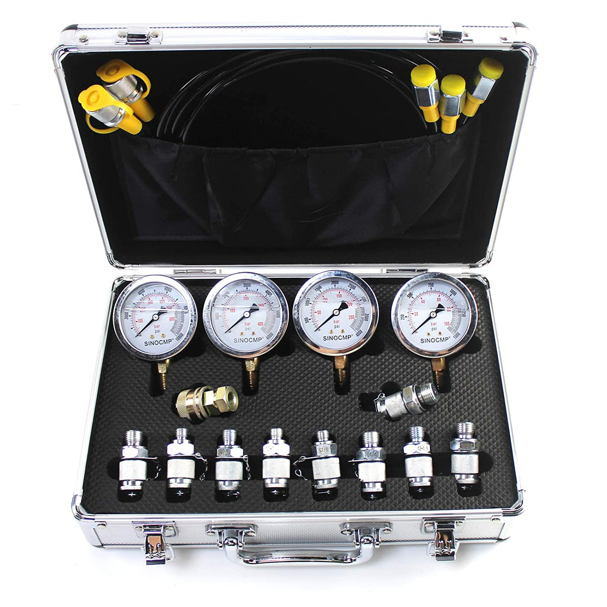 Hydraulic Test 4 Gauges Kits with 100/250/400/600 Bar - Sinocmp