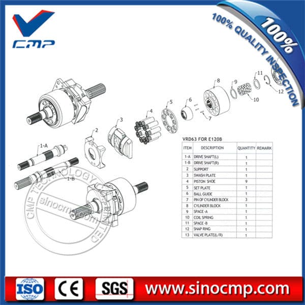 VRD63 Hydraulic Pump Main Pump Spare Parts 1